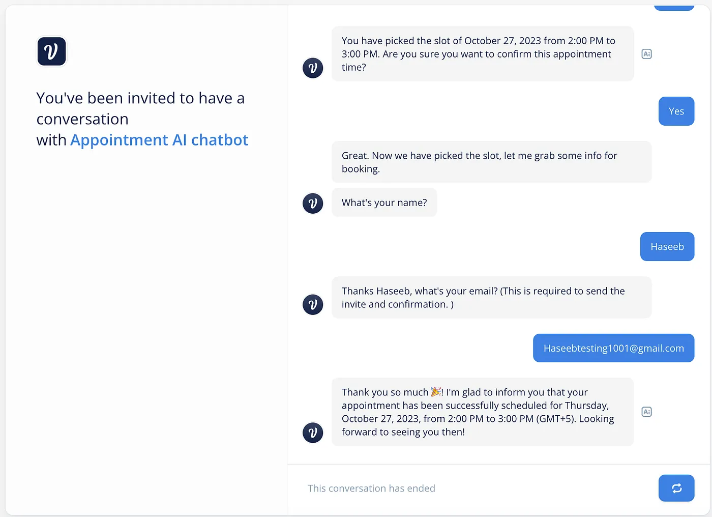 Demo of Chatbot